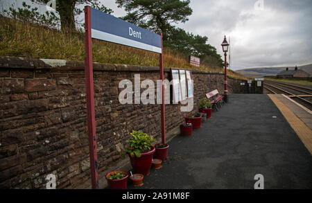 Dent Bahnhof, Cowgill, South Lakeland District von Cumbria, dem höchsten über dem Meeresspiegel in England bei 1150 Fuß Stockfoto