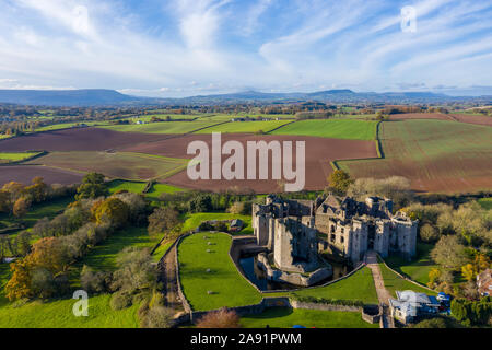 Raglan Schloss, South Wales Stockfoto