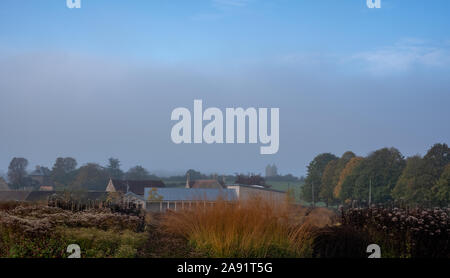 Herrlicher Garten bei Hauser & Wirth Galerie nannte die Oudolf Feld, Durslade Farm, Somerset UK. Durch die Landschaft Künstler Piet Oudolf konzipiert. Stockfoto