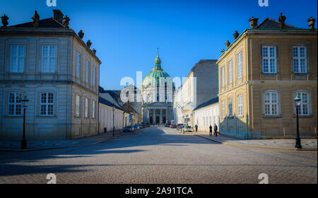 Schloss Amalienborg, der Heimat der dänischen Königsfamilie, Kopenhagen, Dänemark Stockfoto