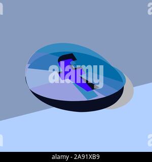 Charkow, Ukraine, November 2019 - Facebook Logo vector schneiden Sie Aufkleber Symbol Isometrische. Halbtransparente Fläche Elemente in 3D-Ansicht mit Schatten. Stock Vektor