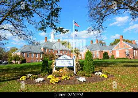 WESTFIELD, NEW JERSEY - 02 Sep 2019: Zeichen und Struktur in der Stadt Westfield städtischen Gebäude. Stockfoto