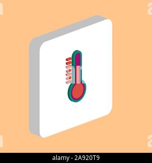 Thermometer einfachen Vektor icon. Abbildung: Symbol Design Template für web mobile UI-Element. Perfekte Farbe isometrische Piktogramm auf 3d-weißes Quadrat. T Stock Vektor
