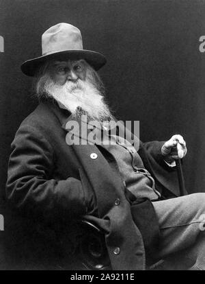 Jahrgang Porträt Foto der amerikanischen Dichter, Essayist und Journalist Walt Whitman (1819 - 1892). Foto ca. 1887 von George C Cox. Stockfoto