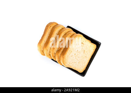 Dehydriert kleine Toast crostini Cracker für Frühstück oder Desserts Stockfoto