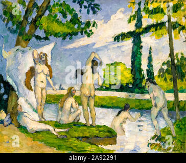 Paul Cezanne, Badegäste, (Baigneuses), Malerei, 1874-1875 Stockfoto