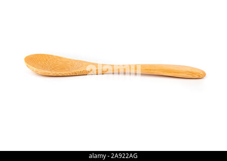 Single Holz Bambus flachen Löffel für Messen oder Essen Stockfoto