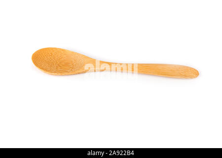 Single Holz Bambus flachen Löffel für Messen oder Essen Stockfoto