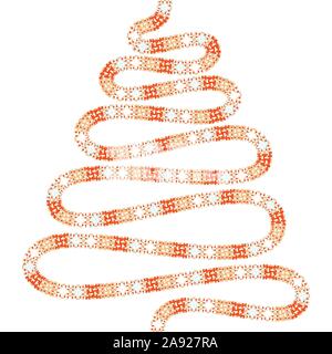 Vektor Karte mit abstrakter Weihnachtsbaum von Pixel auf weißem Hintergrund. Stock Vektor