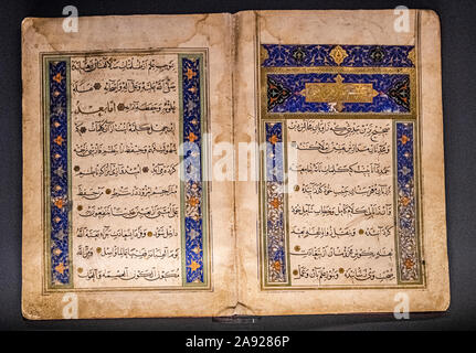 Italien Piemont Turin - mazzonis Palace - Mao Museum (Museo d'Arte Orientale) - Museum für orientalische Kunst - Vierzig Hadith des Propheten Mahuammad - Kalligraph: Abdul-Haqqb. Muhammad al-Sabzrevari-1464 Stockfoto