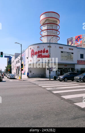 Amöbe Musik, Record store am Sunset Boulevard, Hollywood, Los Angeles, Kalifornien, USA Stockfoto