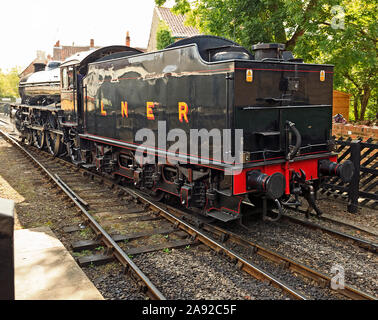 NYMR Dampflok Nr. 1264 Fahrzeugzubehör für Rückkehr in Whitby in Pickering Station Stockfoto