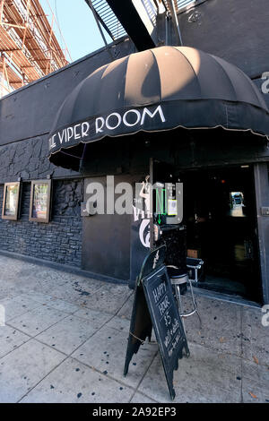 Legendärer Nachtclub The Viper Room on the Sunset Strip in West Hollywood, Los Angeles, Kalifornien, USA Stockfoto