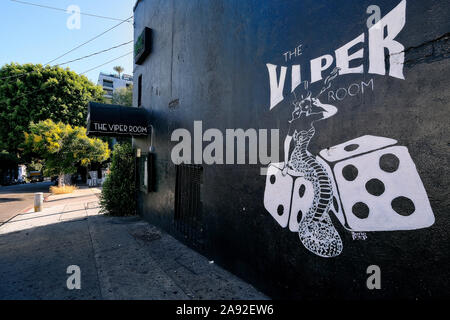 Legendärer Nachtclub The Viper Room on the Sunset Strip in West Hollywood, Los Angeles, Kalifornien, USA Stockfoto