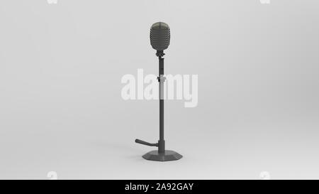 3D-Rendering für eine vintage Mikrofon in Studio Hintergrund isoliert Stockfoto