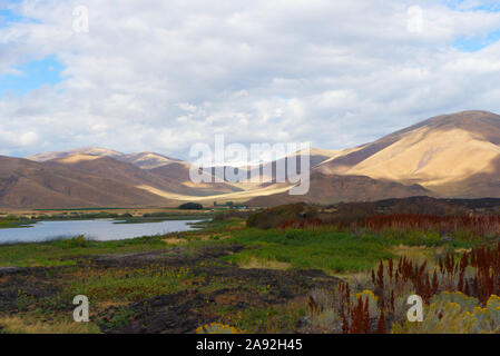 Krater des Mondes National Monument, Goodales Cutoff, die Krater des Mondes, goodale's Cutoff, Lava und Wasser, Eingangsbereich, Idaho, USA Stockfoto