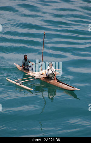 Outrigger Kanus in Papua-neuguinea PNG Stockfoto
