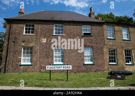 Essex, Großbritannien - 25 August 2019: Eines der Gebäude an der historischen Royal Gunpowder Mills Website in Waltham Abbey, Essex. Die Gunpowder Mills waren t verwendet Stockfoto