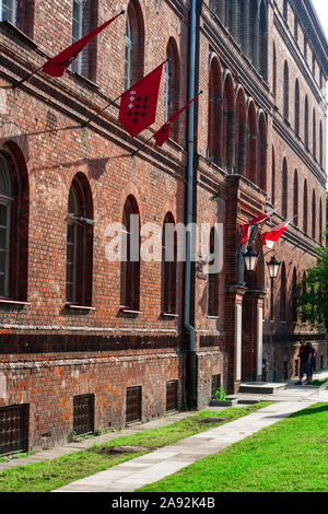 Ziegelgebäude der Polnischen Post in Danzig, wo Personal das Gebäude für etwa 15 Stunden gegen Deutsche am 1. September 1939 verteidigt. Es Stockfoto