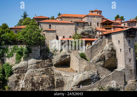 Heiliger Monastery von großem Meteoron, Meteora; Thessaly, Griechenland Stockfoto