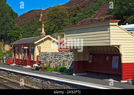 Southbound Platform in Goathland Station, North Yorkshire Moors Railway Stockfoto