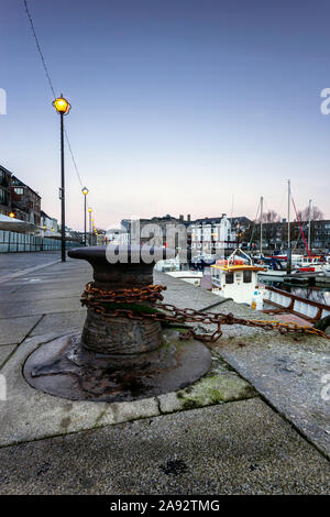 Am frühen Morgen bei theBarbican, Plymouth, Devon, Großbritannien Stockfoto