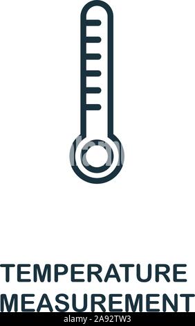 Temperaturmessung Symbol Umrisse Stil. Dünne Linie kreative Temperaturmessung Symbol für Logo, Grafik Design und mehr Stock Vektor