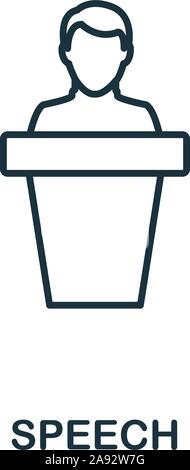 Rede Symbol Umrisse Stil. Dünne Linie kreative Rede Symbol für Logo, Grafik Design und mehr Stock Vektor