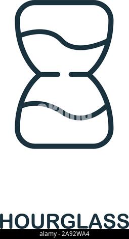 Sanduhr Umrisse Stil. Dünne Linie kreative Sanduhr für Logo, Grafik Design und mehr Stock Vektor