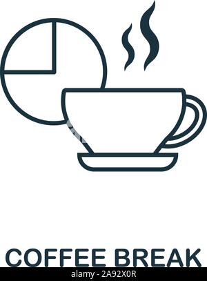 Kaffeepause Symbol Umrisse Stil. Dünne Linie kreative Kaffeepause Symbol für Logo, Grafik Design und mehr Stock Vektor