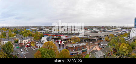 Panoramablick auf Clapham Junction Railway Station Stockfoto