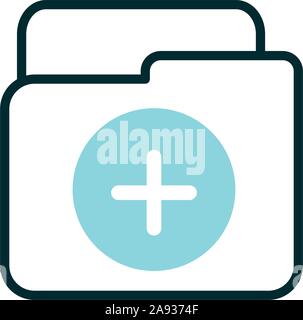 Ordner Datei Ausrüstung medizinische Symbol Linie füllen Vector Illustration Stock Vektor