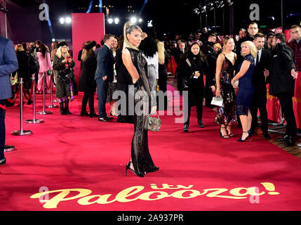 Ferne McCann ankommen für die ITV-Palooza gehalten an der Royal Festival Hall, Southbank Centre, London. Stockfoto