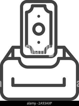 Geld sparen Finanzen bank Symbol dicke Linie Vektor illustration Stock Vektor