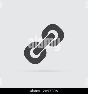 Link Symbol im flachen Stil auf grauem Hintergrund. Für ihr Design, Logo. Vector Illustration. Stock Vektor