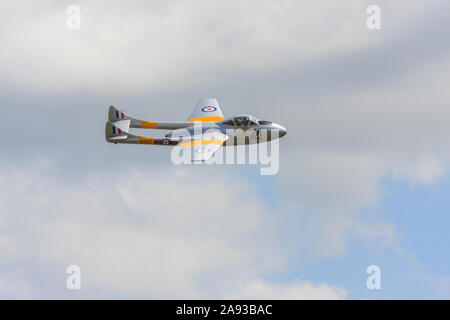 Vintage Ex-RAF-T11 De Havilland Vampire WZ 507 britische Kampfjets Stockfoto