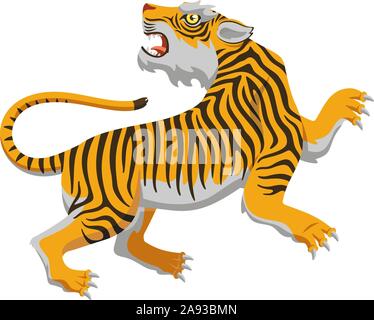 Chinesischen tiger Vektor Cartoon Illustration Stock Vektor