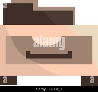 Schublade mit Ordner Büro Business Equipment Symbol Vektor illustration Stock Vektor