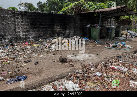 Kulturschock Indien, Müll und Armut in Margao, Goa, Indien. Stockfoto