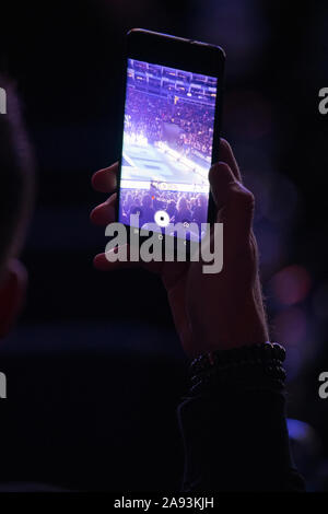 O2, London, UK. 12. November 2019. Nitto ATP-Finale am Abend singles Match, Novak Djokovic (SRB) (2) vs Dominic Thiem (AUT) (5). Credit: Malcolm Park/Alamy Leben Nachrichten. Stockfoto