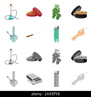 Vector Illustration von Müll und stop-Logo. Eingestellt von Müll und Gewohnheit vektor Illustration. Stock Vektor