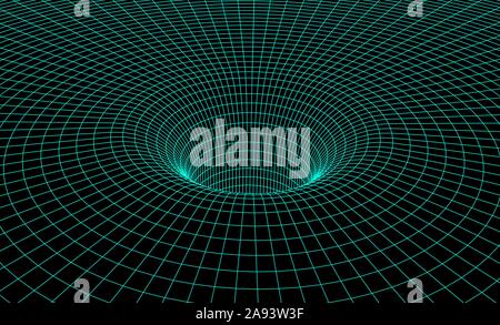 Schwarzes Loch Regelung mit Gravity grid als wissenschaftliche Zusammenfassung Hintergrund Stock Vektor
