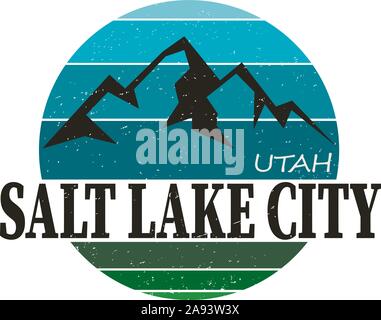 Salt Lake City Utah Souvenir Reisen Vector Art Design Tourismus Stock Vektor