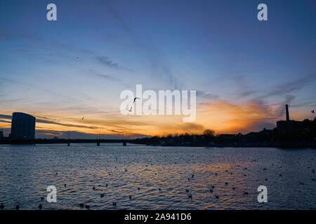 Sonnenuntergang über Limerick, Irland Stockfoto