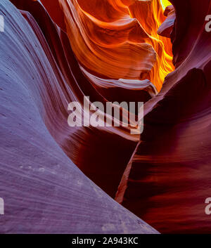 Lower Antelope Canyon; Arizona, Vereinigte Staaten von Amerika Stockfoto