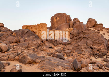 Ziegelstruktur; Habarab, Nordstaat, Sudan Stockfoto