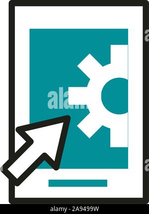 Smartphone Einstellung klicken Sie auf das Symbol Vektor web Entwicklung Abbildung Zeile und füllen Stock Vektor