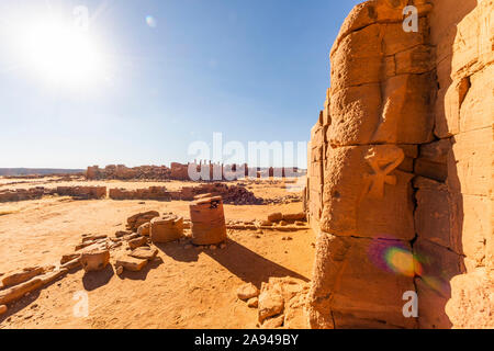 Elefantenstatue in der Großen Einschließung von Musawwarat es-Sufra; Nordstaat, Sudan Stockfoto