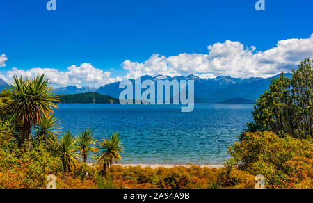 Landschaften von der Südinsel Neuseelands mit Blick auf Stewart Island und die Westküste; South Island, Neuseeland Stockfoto