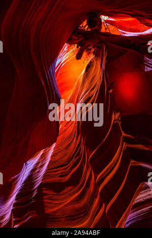Upper Antelope Canyon; Arizona, Vereinigte Staaten von Amerika Stockfoto